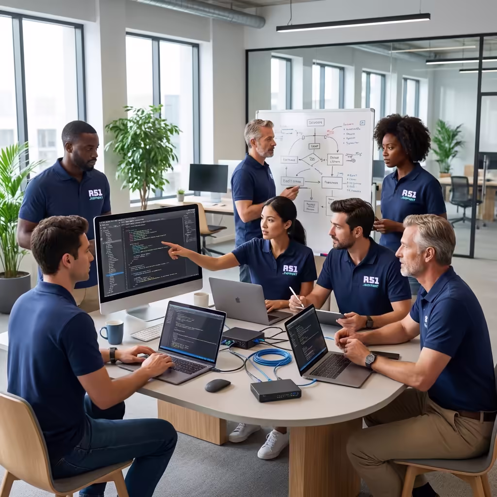 Developer working on code